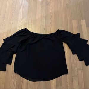 Naked Zebra Black Off-Shoulder Blouse